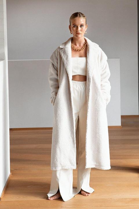 Womens Faux Fur What It's Worth Longline Coat
