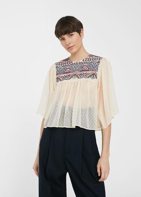 Blusa Panel Bordado