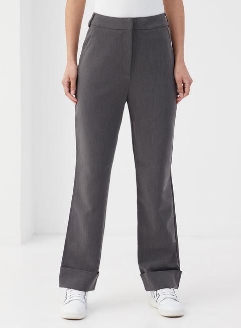 Blaise Turn Up Hem Trouser Dark Grey