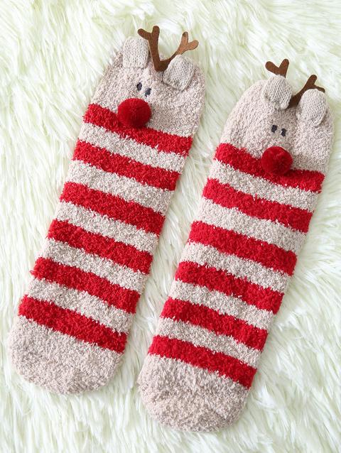 Cartoon Deer Coral Fleece Socks