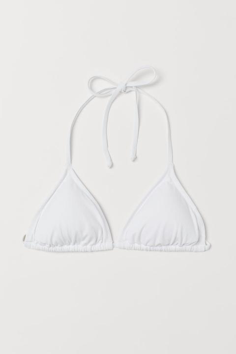 H & M - Top Bikini A Triangolo - Bianco