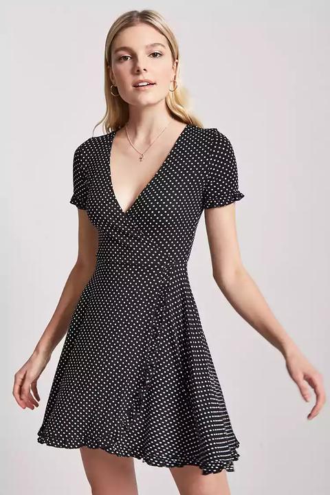 Polka Dot Ruffle Skater Dress