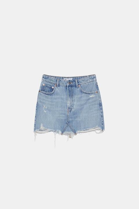 Falda Mini Denim Rotos