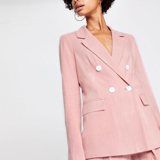 river island pink blazer dress