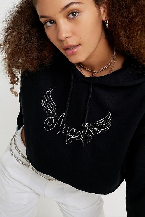 Uo Diamante Angel Skate Hoodie - Black M At Urban Outfitters