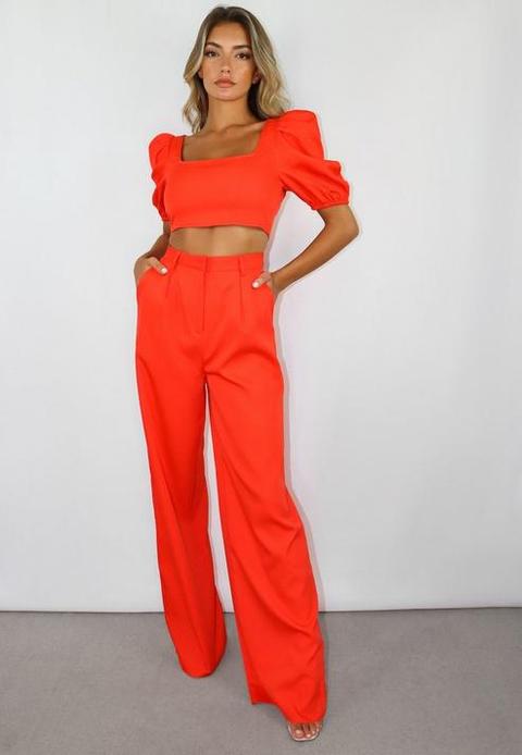 Orange Co Ord Oversized Masculine Trousers, Orange