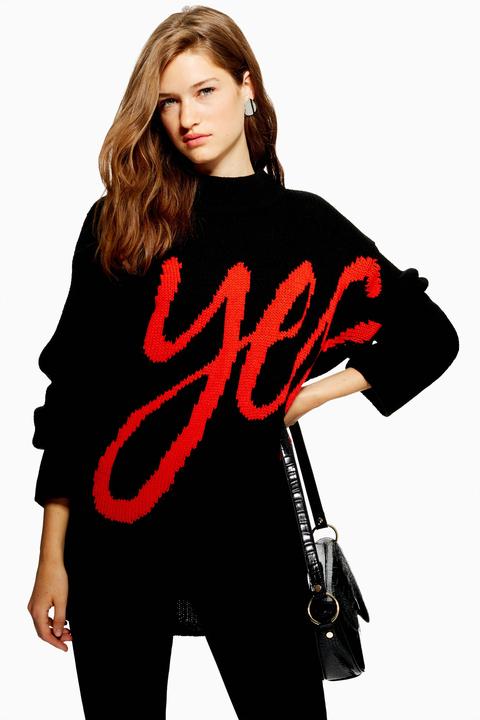 Womens 'yes' Jumper - Black, Black