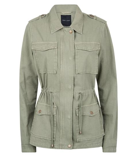 Khaki Cotton Shacket New Look