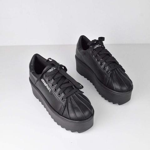 Marion - Black Platform Sneakers