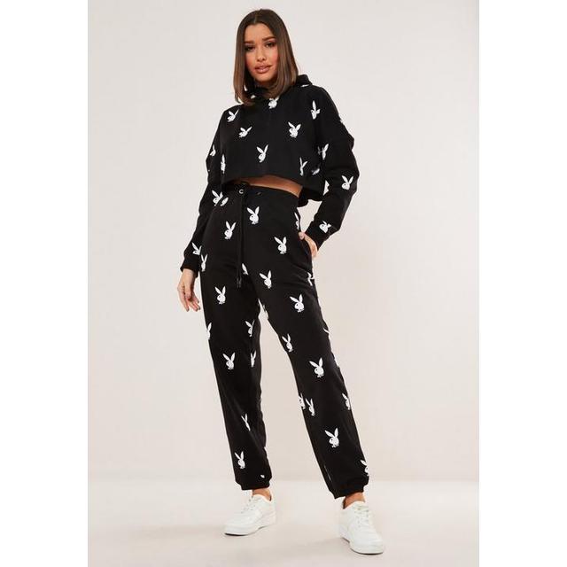 Playboy X Missguided Black Repeat Oversized Joggers, from Missguided on 21 Buttons