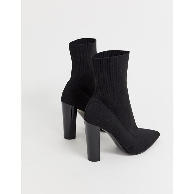 asos design enhance block heel sock boots