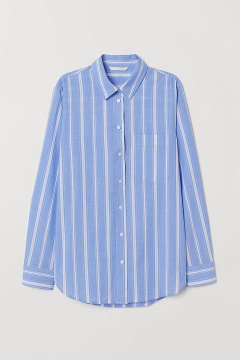 H & M - Camicia In Cotone - Blu