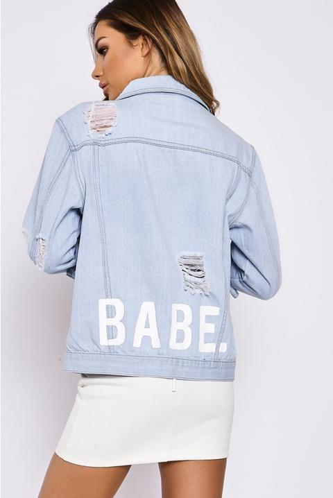 Sarah Ashcroft Babe Slogan Oversized Denim Jacket