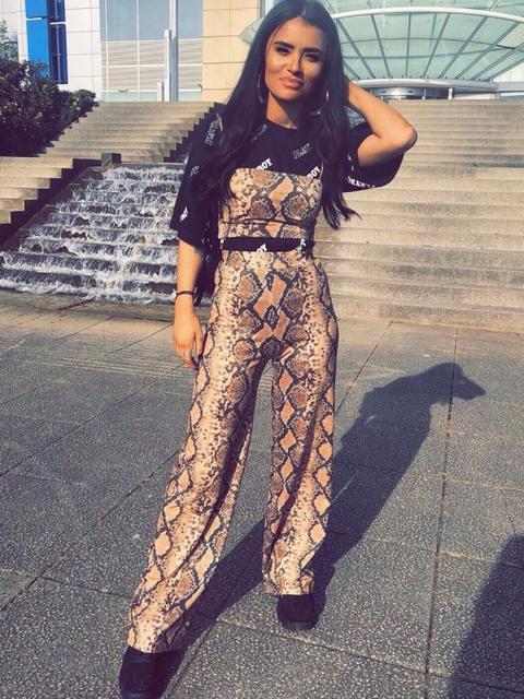 Cher Lurex Snake Print Co-ord In Stone