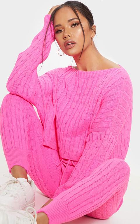 hot pink knitted jumper