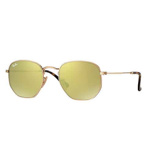 Ray Ban Hexagonal Flat Lenses Unisex Sunglasses Lenti: Giallo, Montatura: Oro - Rb3548n 001/93 51-21