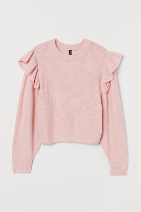 Flounce-trimmed Jumper - Pink