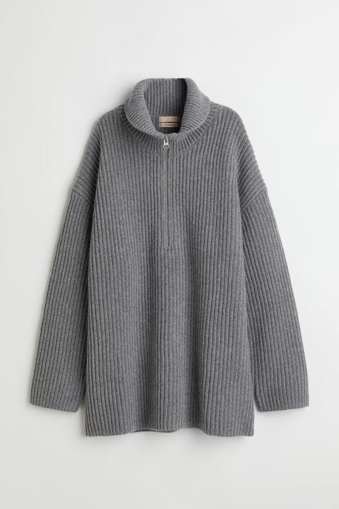 Rib-knit Cashmere-blend Jumper - Purple