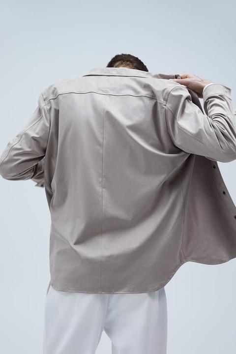 faux suede overshirt