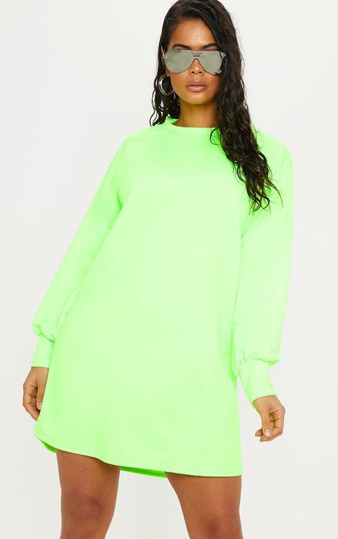 Robe Pull Oversized Vert Fluo, Neon Green