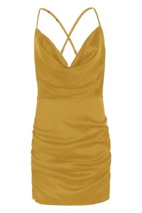 Florence satin cowl neck bodycon dress clearance