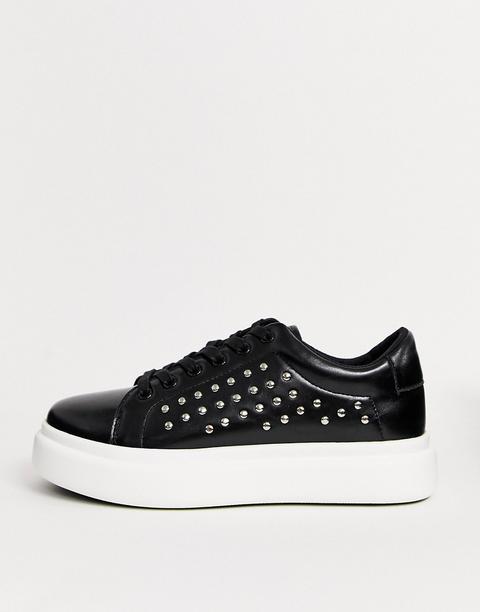 asos design doro chunky lace up sneakers in white