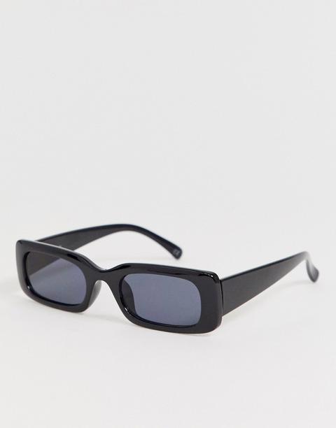 Asos Design Narrow Square Sunglasses In Black