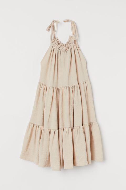 Wide Tiered Dress - Beige