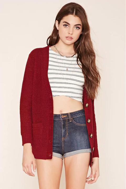 Waffle Knit Cardigan