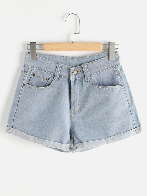 Distressed Back Cuffed Shorts