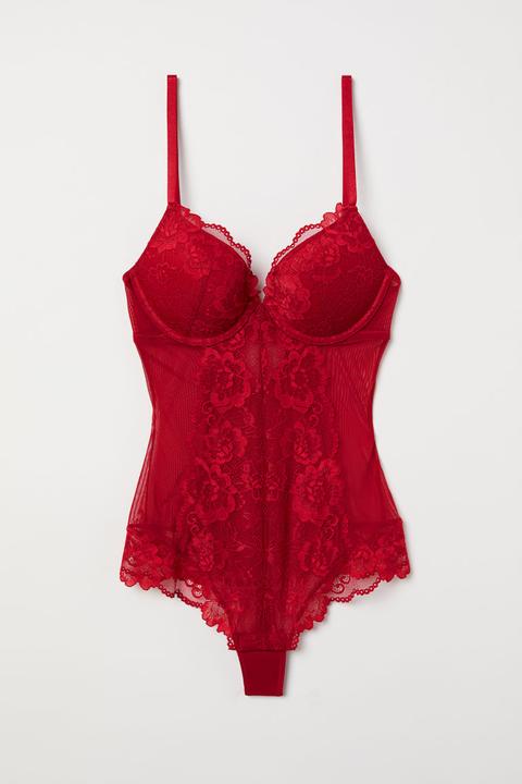 H & M - Body Push-up A Perizoma - Rosso