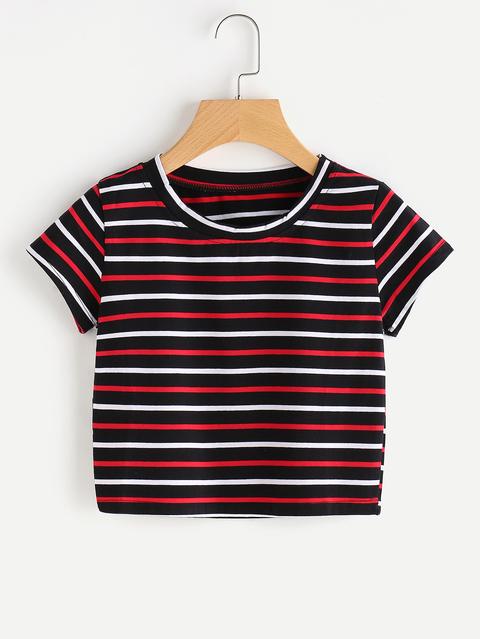 T-shirt Crop A Righe