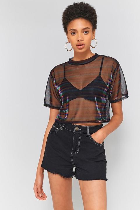 rainbow mesh top