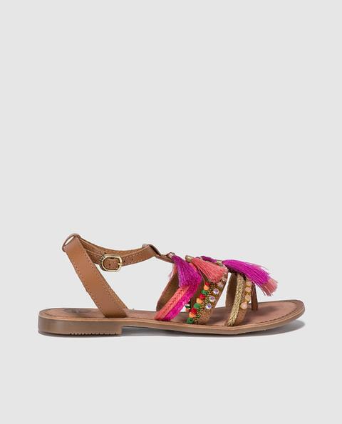 Gioseppo - Sandalias Planas De Mujer De Piel Fucsia