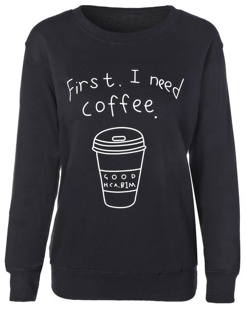 Coffee Cup Letter Sweatshirt