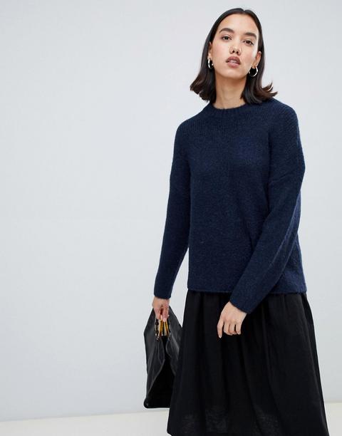 Selected Femme Wool Jumper - Dark Blue Denim