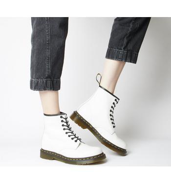 Dr. Martens 8 Eyelet Lace Up Boots White