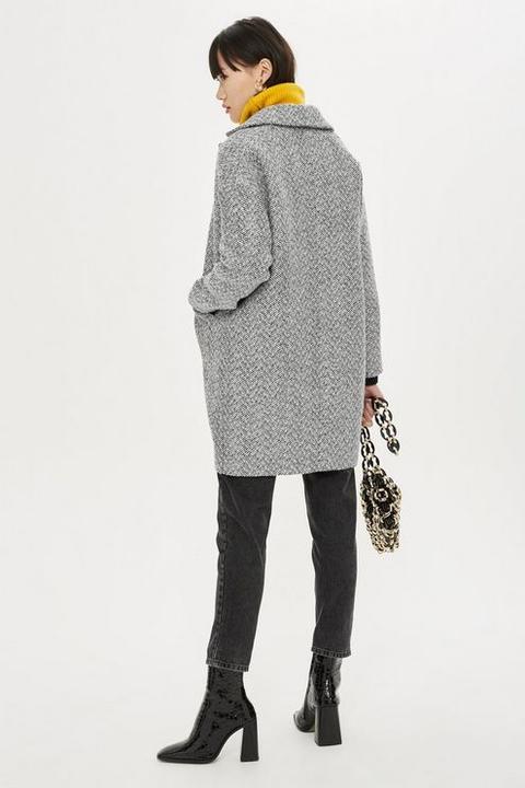 Topshop herringbone sale check coat