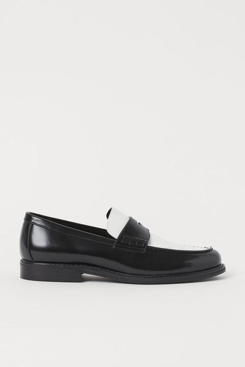 Imitation Leather Loafers - White