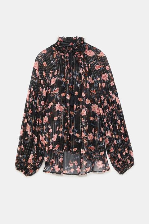 Blusa Estampado Floral Brillo