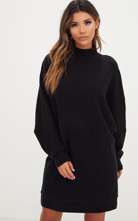 Black Oversized Jumper Dress