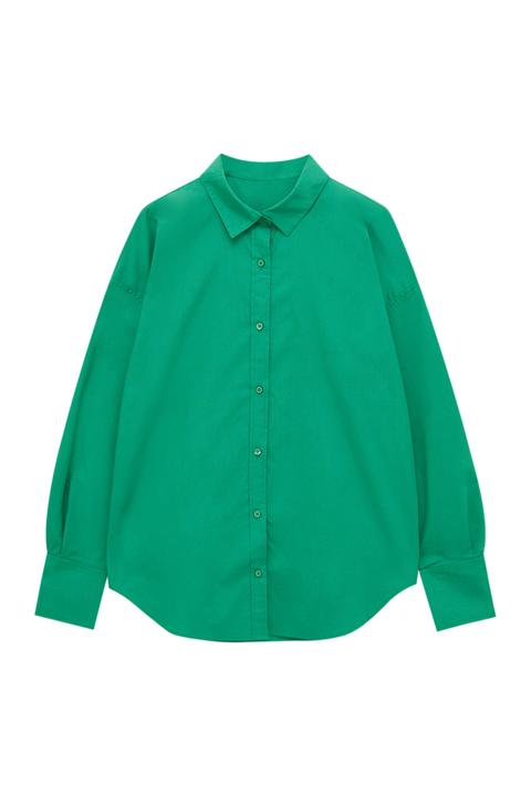 Camisa Básica Popelín Verde