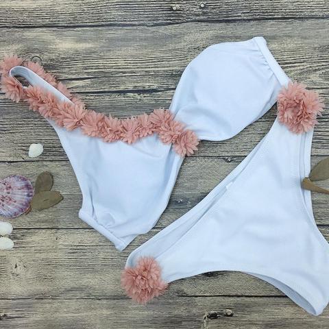 Bikini Anita Con Petali Monospalla E Slip A Vita Bassa