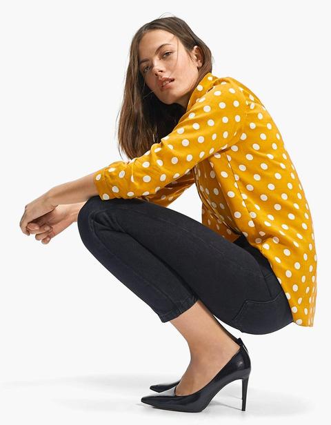Camicia Maniche A 3/4 Pois Senape