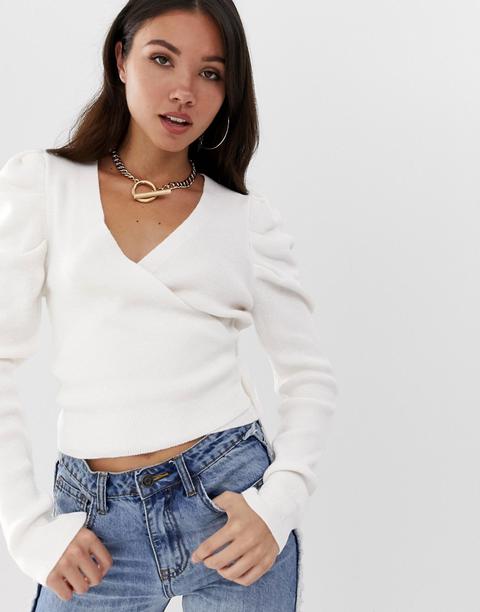 white wrap jumper