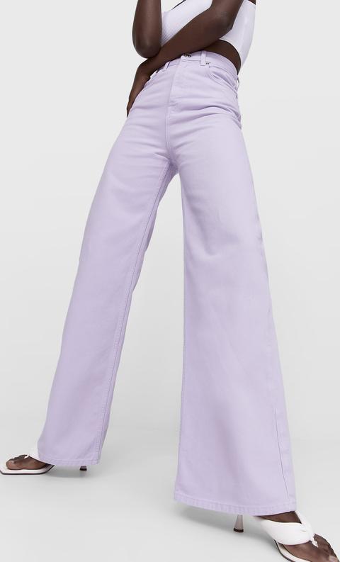 Jeans Super Wide Leg Color from Stradivarius on 21 Buttons
