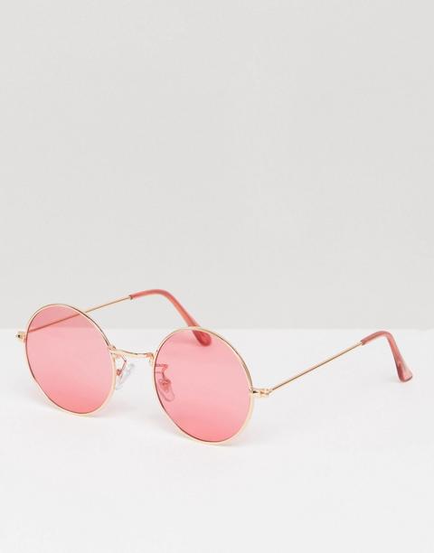 Jeepers Peepers - Occhiali Da Sole Rotondi Oversize Con Lenti Cipria - Rosa