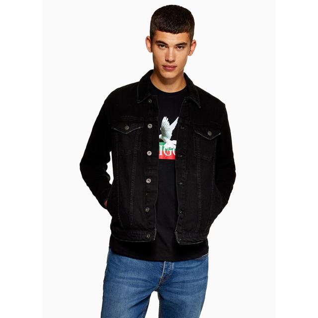 topman denim jacket black