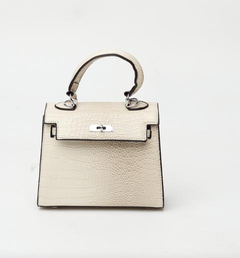 Rachel Cream Croc Crossbody Bag