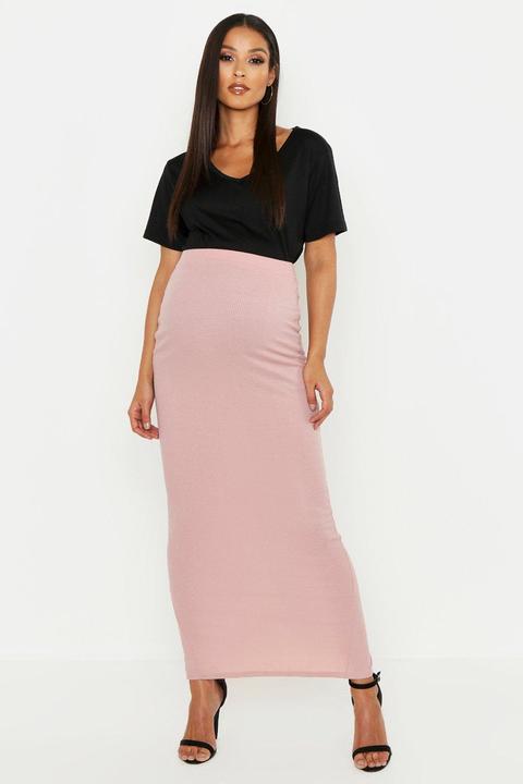 Maternity Maxi Rib Skirt